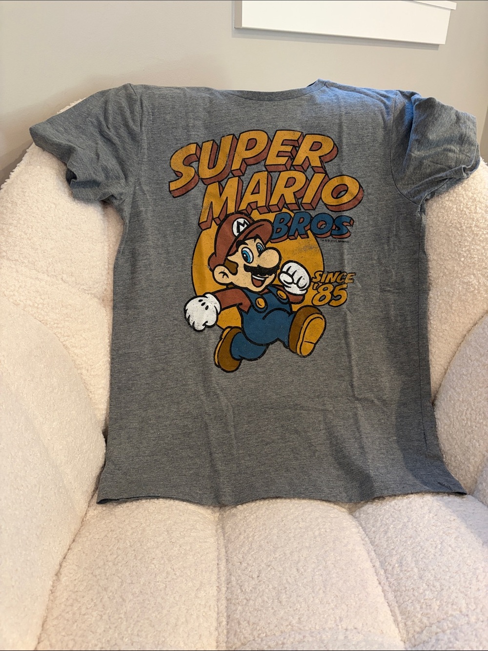 Old Navy Gray Super Mario Bros Graphic Tee